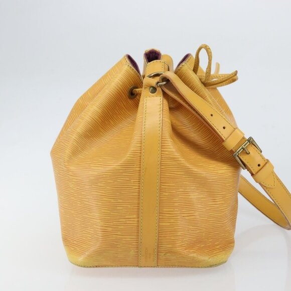 Authentic LOUIS VUITTON Epi Petit Noe Shoulder Bag Yellow M44109 LV - Picture 11 of 16